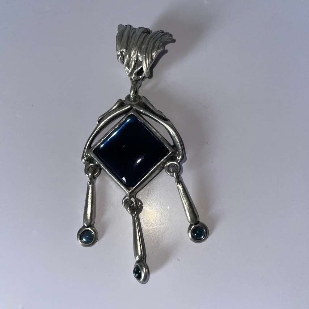 Vintage Christine Philippe Pendant in gorgeous Royal Blue and silver.